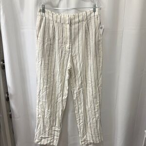 Old Navy Cream and Black Striped Wide Leg Pants